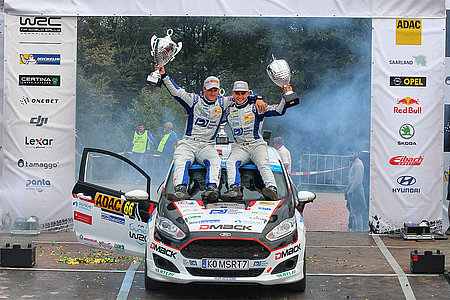 Julius Tannert und Beifahrer Jürgen Heigl gewinnen bei der Rallye Deutschland die Junior-Wertung