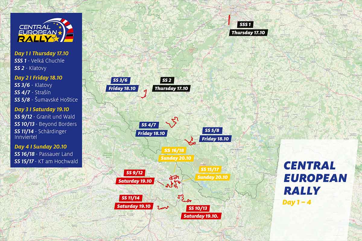 Erster Übersichtsplan der Central European Rally verfügbar