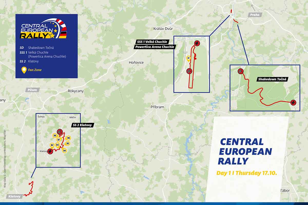 Übersichtspläne für die WPs der Central European Rally ab sofort online