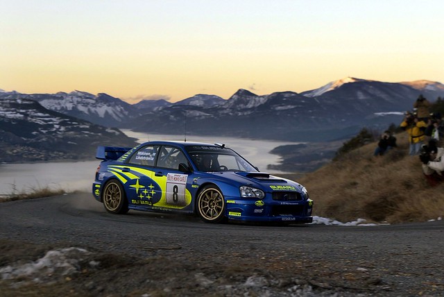 Subaru Impreza WRC2000 of Tommi Makinen at 2003 Rally Monte Carlo