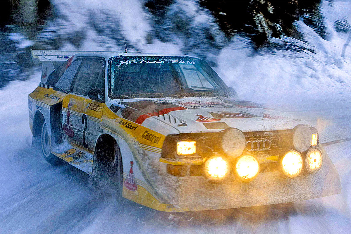 Walter Röhrl führt im Audi S1 das Feld an