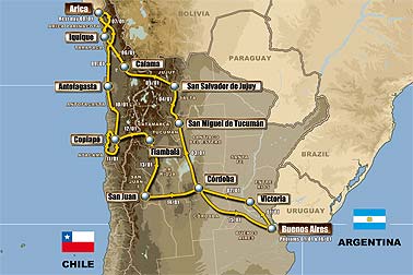 Dakar-Route 2011 präsentiert