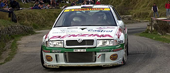 Roman Kresta als dritter Skoda-Werkspilot bei der RAC.