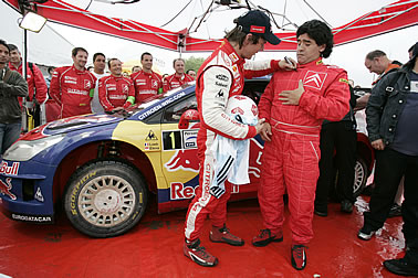 Maradona im Rallye-Citroën